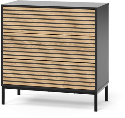 Vicco Eliza Ladekast – 80 x 81.2 cm 2 laden Eik goud/antraciet