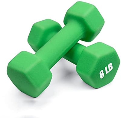 Set van 2 neopreen handgewichten - Donkergroen - 3,6 kg - Anti-rol design