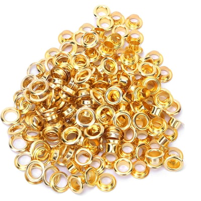 100 STUKS 6mm Messing Dubbelzijdige Oogje Holle Klinknagel voor Kleding Tas Riem Schoen(Goud ) goud