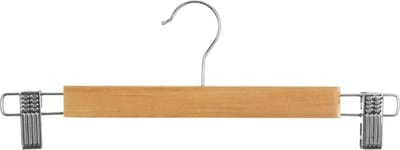 5Five Kledinghangers - voor broeken - 3x Stuks - 34 x 12 cm - naturel - klemhanger