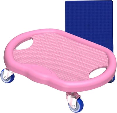 Buikspierroller - Buiktrainer Wielen - Thuis Krachttraining - Stille Antislip Wielen - 32x27x9 cm - Roze