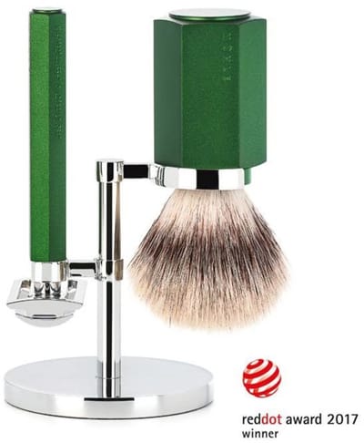 MÜHLE -Scheerset -Hexagon - Forest - Saf.Razor - Silvertip Fibre