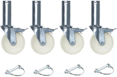 Set van 4 stuks nylon steigerwielen -125mm - 120kg