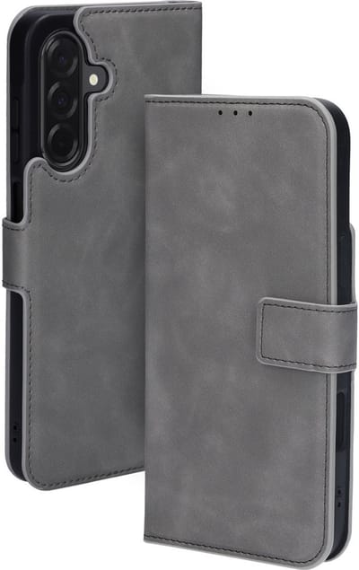 Mobiparts hoesje geschikt voor Samsung Galaxy A26 - Wallet/Boekhoesje - Eco Leer - Magneet Sluiting - Opberg vakken - Grijs