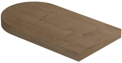INK - Play Fontein Planchet met Blinde Bevestiging Rechts/links Afgerond in Echt Hout Fineer - 400x220x32 mm - Ash Grey Fineer