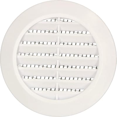 Rond Ventililatierooster 60mm Wit met Insectenhor voor Ventilatie