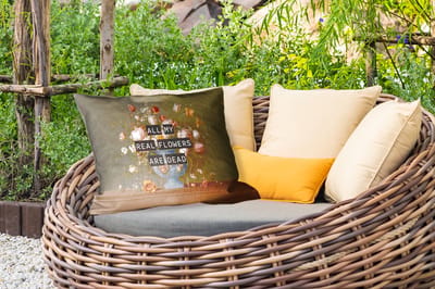 Buitenkussens - Tuin - Bloem - Quote - Vintage - Art - 50x30 cm
