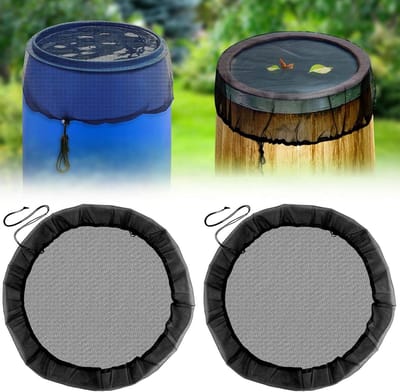 Rain Tonnet - 2 Pieces, 95cm, with Elastic Cord, High Quality, Adjustable Cord, Weatherproof, Mosquito Net, Protective Cover for Rain Barrel - Protection from Leaves