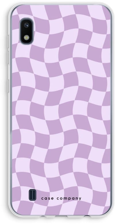Case Company® - Hoesje geschikt voor Samsung Galaxy A10 hoesje - Grid Paars - Soft Cover Telefoonhoesje - Bescherming aan alle Kanten en Schermrand