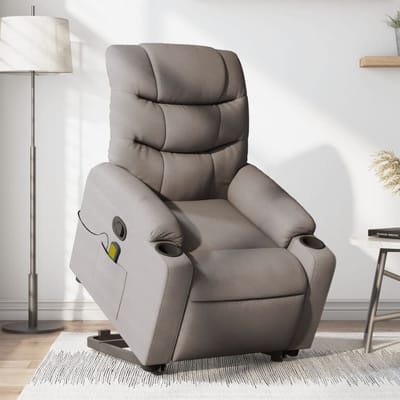 vidaXL - Sta-op-massagestoel - verstelbaar - stof - taupe