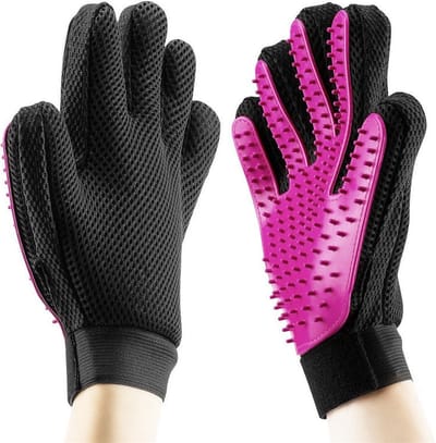 Gadgetpoint - Verzorgingshandschoen - Vachtverzorging - Hond - Kat - Huisdieren - Linkerhand - Roze