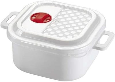 Microgolf Kasserol - Magnetron Bakje - Voedsel Opwarmen - Met Ventiel Deksel - 11 liter - Wit