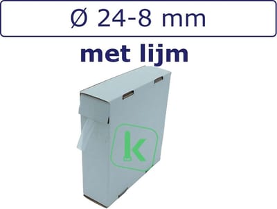 PRO-TIE® - Krimpkous met Lijm 24-8 mm Transparant Dunwandig krimpverhouding 3:1 (Box 2 meter) - PRO-TIE