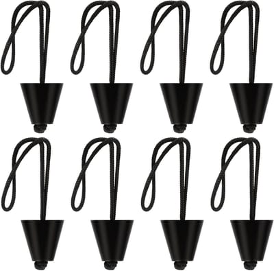 Kajak Scupper Pluggen - Afvoergat Stoppers - Waterdicht Maken Kajak - Universele Pasvorm - 8 Delige Set - Zwart