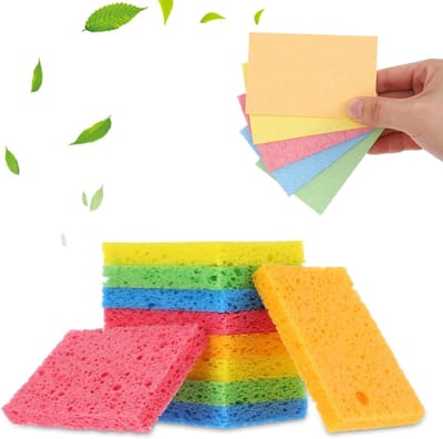 Multifunctionele gecomprimeerde cellulose-sponzen - 15 stuks in 5 kleuren voor keuken, badkamer en auto reinigen