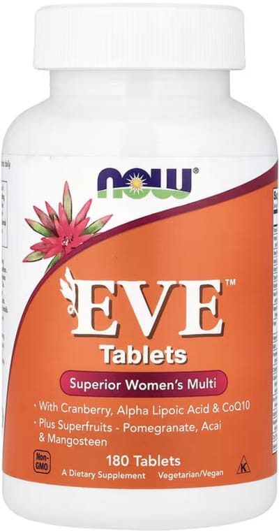 NOW Foods Eve Superior Women’s Multi Multivitamine voor Vrouwen met CoQ10 Cranberry en Superfruits 180 Tabletten