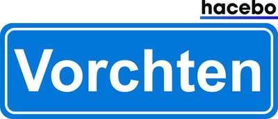 Hacebo - Plaatsnaam Sticker - 29x10 CM - Vorchten sticker - Verkeersborden sticker - grappige cadeaus - Vorchten