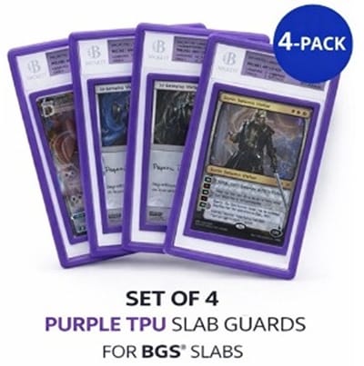 BGS Slab Guard / Slab Bumper – Bescherming voor TCG, MTG & Yu-Gi-Oh! Graded Cards – TCG Card Protector – Set van 4 stuks – Kleur Paars