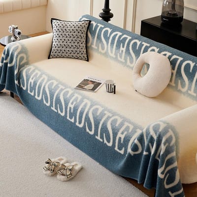 Gedrukte Sherpa Bankhoes Doek Winter Plus Fluweel Bankhanddoek Nieuwjaar Nieuwe Pluche Bankdeken Bankhoes 180*130cm