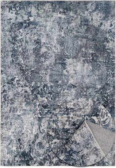 Modern Vloerkleed - Abstract Marmerlook - Zacht - Machinewasbaar Tapijt - Antislip - Premium Polyester Vezels - Blauw - 120cm x 160cm