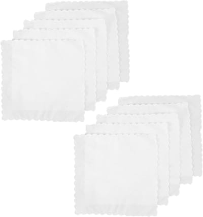 Luxe Katoenen Zakdoeken - Zakdoek Heren Dames - Formele Accessoires - Machinewasbaar Ademend - 10 Stuks - Wit