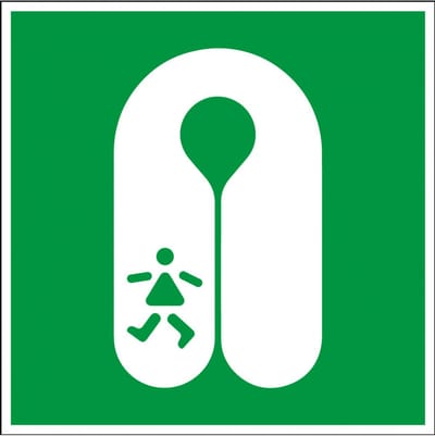 Reddingsvest kind sticker - ISO 7010 - E045 50 x 50 mm - 10 stuks per kaart