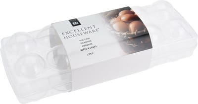 Excellent Houseware Eierdoos - 32 x 12 x 11 cm - kunststof - voor 12 eieren - eierhouder