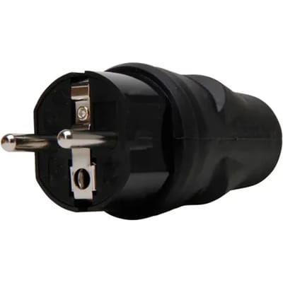 Kopp Stekker Geaard, Slagvast, Ip44, Rubber, Zwart