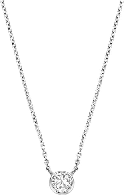 TI SENTO Dames Ketting - 925 zilver - Zirconia wit - Maat 42 - 3845ZI