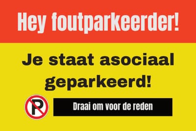 Slecht geparkeerd kaartjes - 50 stuks - fout geparkeerd, asociaal geparkeerd, laadpaal klever, kaartjes