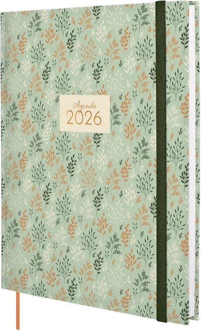2026 Agenda | 12-Maanden Jaarplanner | Wekelijks Overzicht | Gelijnd | Hardcover | Trendy Ontwerp | Micro-Perforatie | Elastische Sluitband