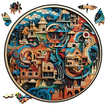 Aardse Scenery Rond Puzzel Kunst Onderscheidend Vormgegeven Stukken Speelgoed ideaal voor Volwassenen Kerstmis verjaardag Landschapsvorming Cadeau W14414WW-