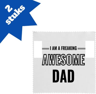 Akyol - i am a freaking awesome dad brillendoekjes - Papa - de meest geweldigste vader - vader cadeautjes - vaderdag - verjaardagscadeau - verjaardag - cadeau - geschenk - kado - gift - vader artikelen - 17,8 bij 17,8 cm - 2 stuks