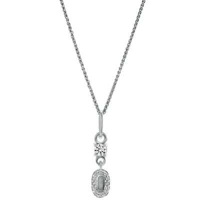 Orphelia 'Lily' Dames 925 Sterling Zilver Set: Ketting + Oorbellen + Ring - Zilver SET-7582
