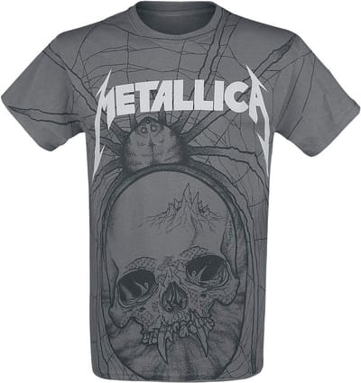 T-shirt met All-over Spinnen- en Schedelprint