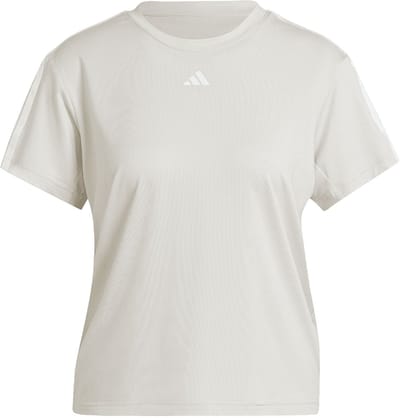 adidas T-shirt Dames Aeroready Train Essentials 3-Stripes Tee Beige - Maat M