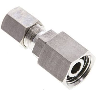 6L & 10L RVS Rechte Knelfitting Draaidoorvoer 315bar FKM O-ring en Afdichtconus ISO 8434-1
