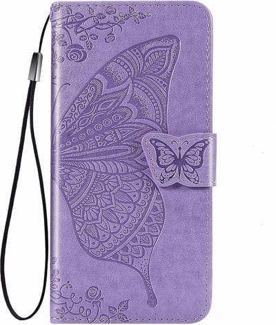 Hoesje geschikt voor iPhone 8 - Bookcase - Pasjeshouder - Portemonnee - Vlinderpatroon - Kunstleer - Paars
