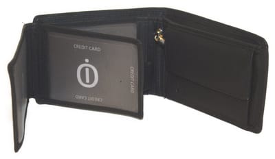 Oi zwarte leren heren billfold mini / extra laag model herenportemonnees / Duits model herenbeurs / skim veilig / zwart leer / 349