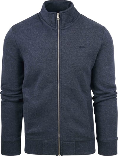 Superdry - Vest Zip Track Navy - Heren - Maat XXL - Modern-fit