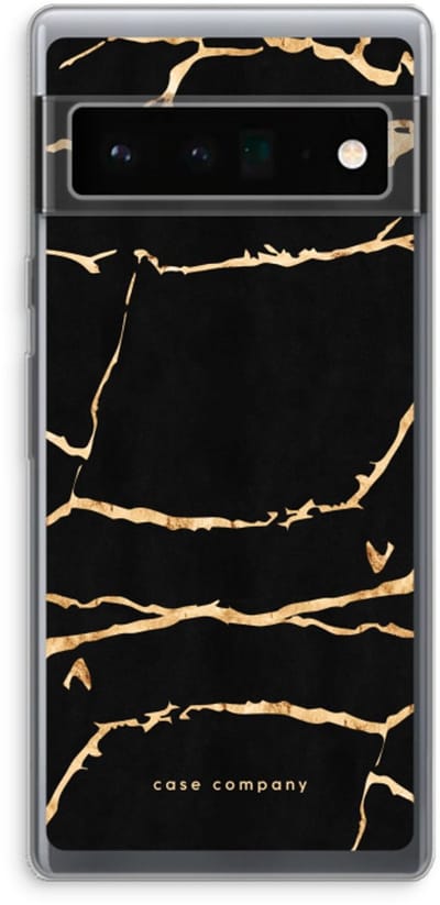 Case Company® - Hoesje geschikt voor Google Pixel 6 Pro hoesje - Gouden marmer - Soft Cover Telefoonhoesje - Bescherming aan alle Kanten en Schermrand