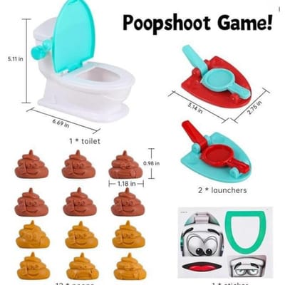 Poepschietspel Grappige Katapult Toilet Bureau Speelgoed 2 Spelers Hand-Oog Coördinatie Uitdaging Prop Stunt Speelgoed Kinderen Tafelblad Spel