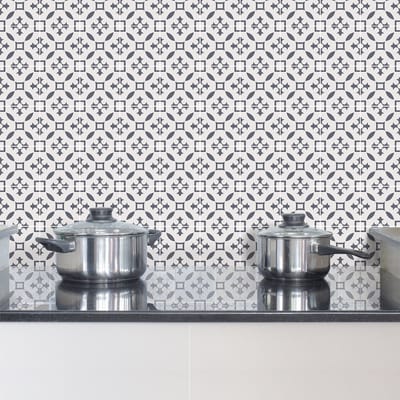 Zelfklevende tegelmuurstickers voor keuken en badkamer - 24 Azulejos Candia tegelstickers - 24 stickers 10x10cm