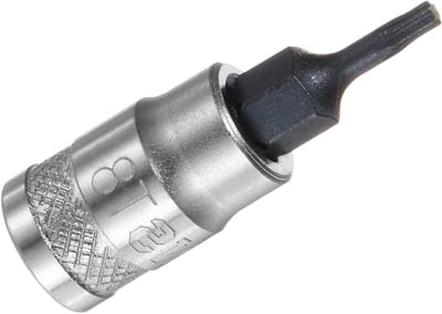 Torx Bit Socket 1/4 Inch Drive T8 S2 Staal CR-V voor Schroeven, Impact Bit en Adapter - Geschikt voor Diverse Toepassingen, 1 stuk