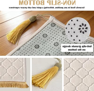 Zachte en Dikke Gebedskleed in Turkse Stijl voor Ramadan, Ideaal als Geschenk en voor Namaz (65 x 110 cm) - Comfortabel en Duurzaam