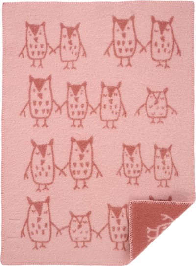 Klippan wollen wiegdeken - Hand in Hand - roze- 65x90 cm -100% lamswol