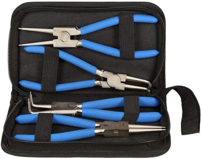 Set van 4 Professionele Lock Ring Pliers voor Interne en Externe Bevestigingsringen, 7 Inch met Rechte en Gebogen Tangen