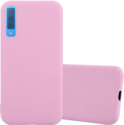 Cadorabo Hoesje geschikt voor Samsung Galaxy A7 2018 in CANDY ROZE - Beschermhoes gemaakt van flexibel TPU silicone Case Cover