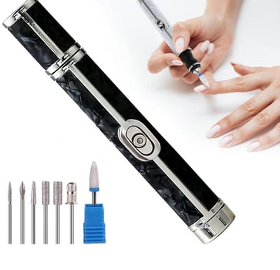 KZQ Elektrische Teennagelslijper voor Dikke Nagels - 4 Snelheden & Oplaadbaar - Nagelverzorging Set voor Knippen, Polijsten en Verwijderen - Geschikt voor Mannen en Vrouwen-Zwart
