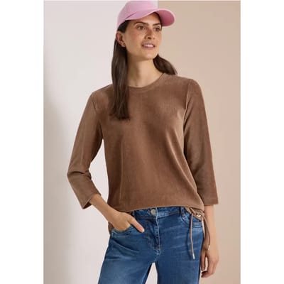 3/4-mouw Shirt van corduroy met trekkoord